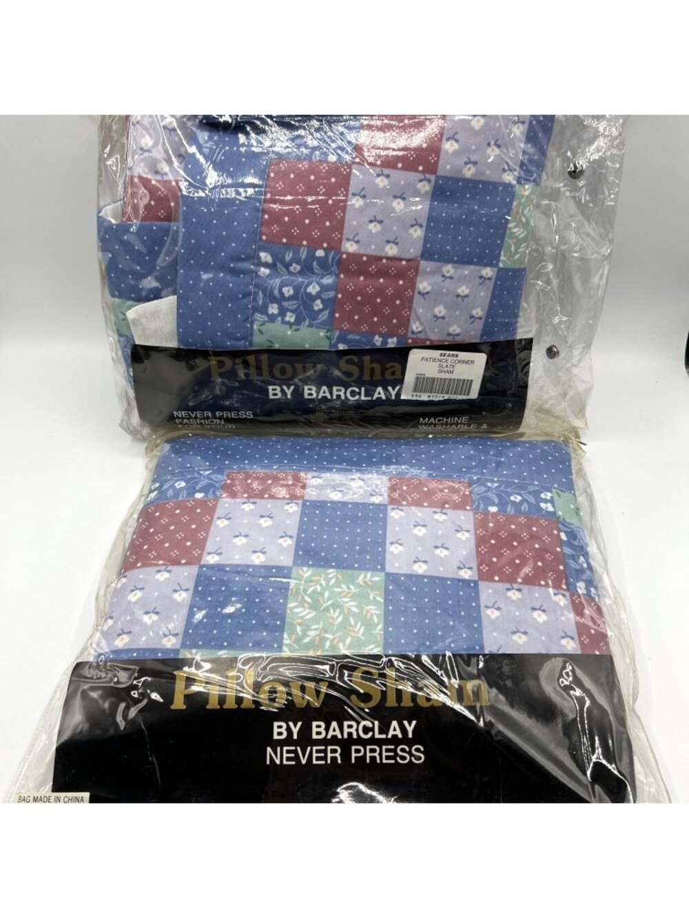 Sears Barclay Pillow Shams Patience Corner Set of 2 Blue Pink Green Floral